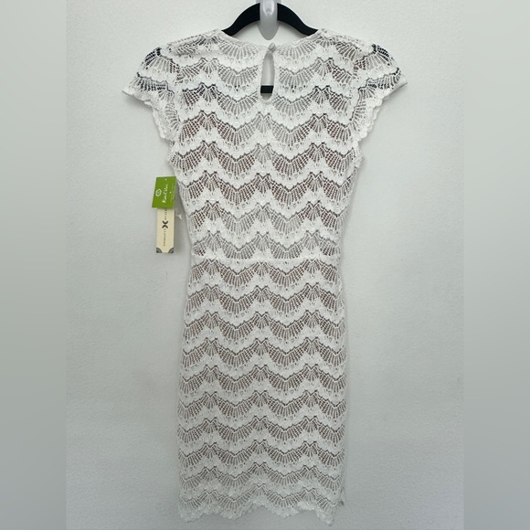 Free People x Nightcap Mariposa Lace Cutout Mini Dress Dove size Small NWT - Picture 7 of 16